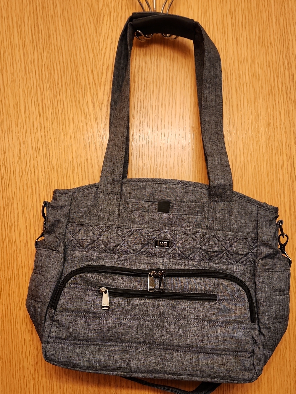 lug Quilted Heather Gray Shoulder Tote